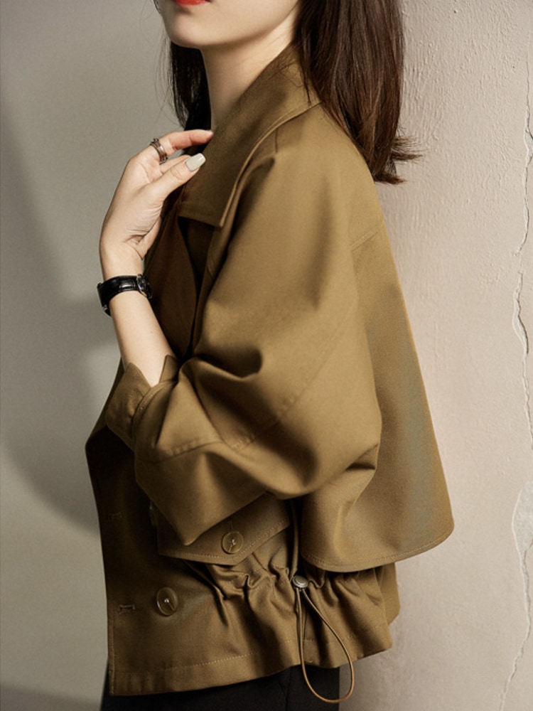 ウエストマーク ショート丈 トレンチコート