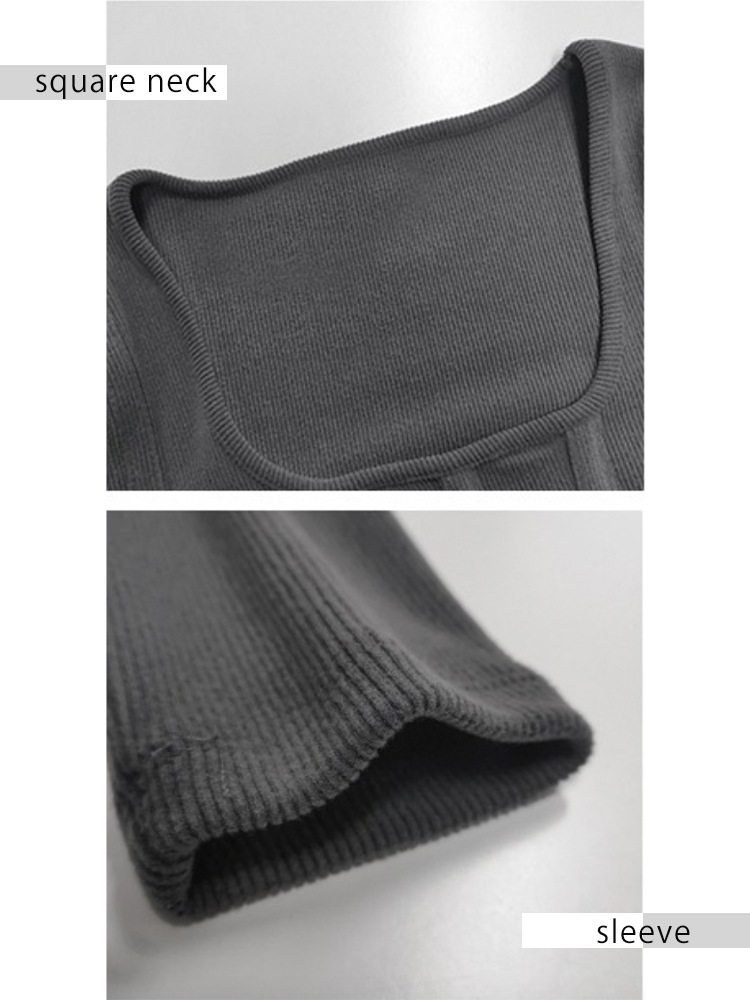 切り替えデザイン 腰見せ 長袖 ショート丈 Tシャツ