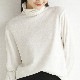 ゆったり ハイネック シンプル ニット トップス