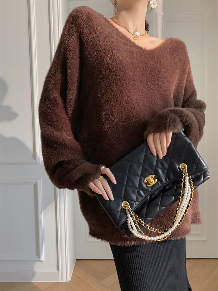 もこもこ ボアシャギー レディース ニット トップス