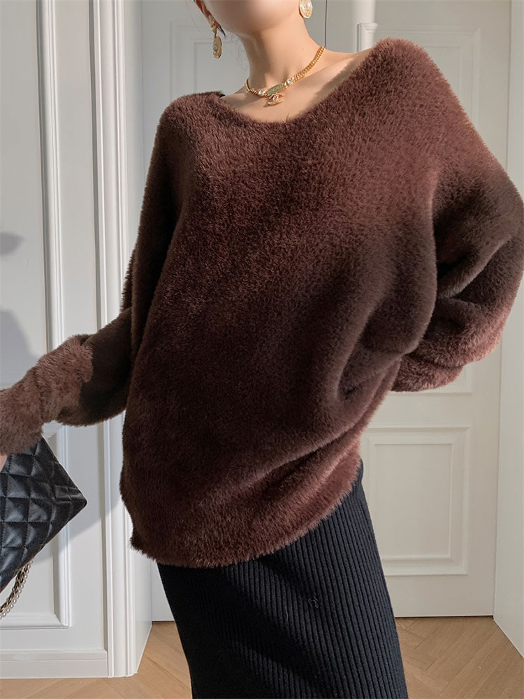 もこもこ ボアシャギー レディース ニット トップス