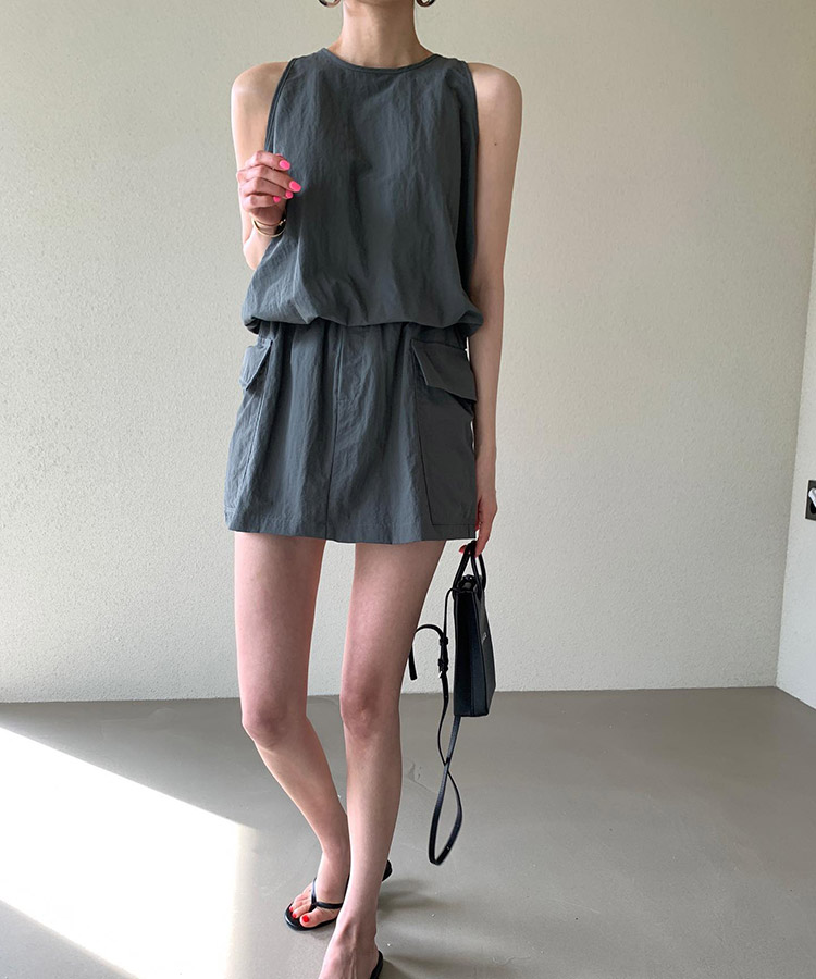 カーゴスカート風 キュロット タンクトップ セットアップ