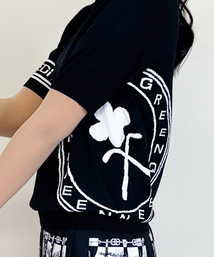 韓国ゴルフウェア モノトーン サマーニット Tシャツ | スポーツ