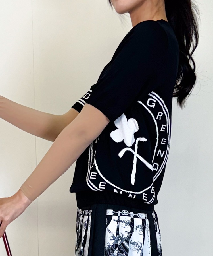 韓国ゴルフウェア モノトーン サマーニット Tシャツ | スポーツ
