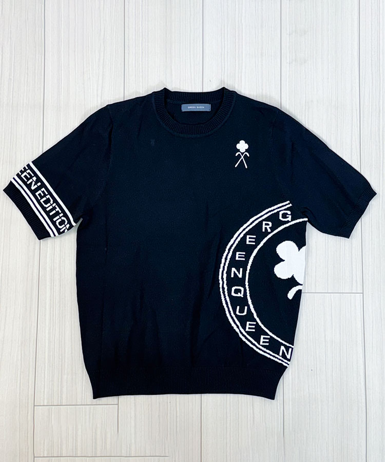 韓国ゴルフウェア モノトーン サマーニット Ｔシャツ