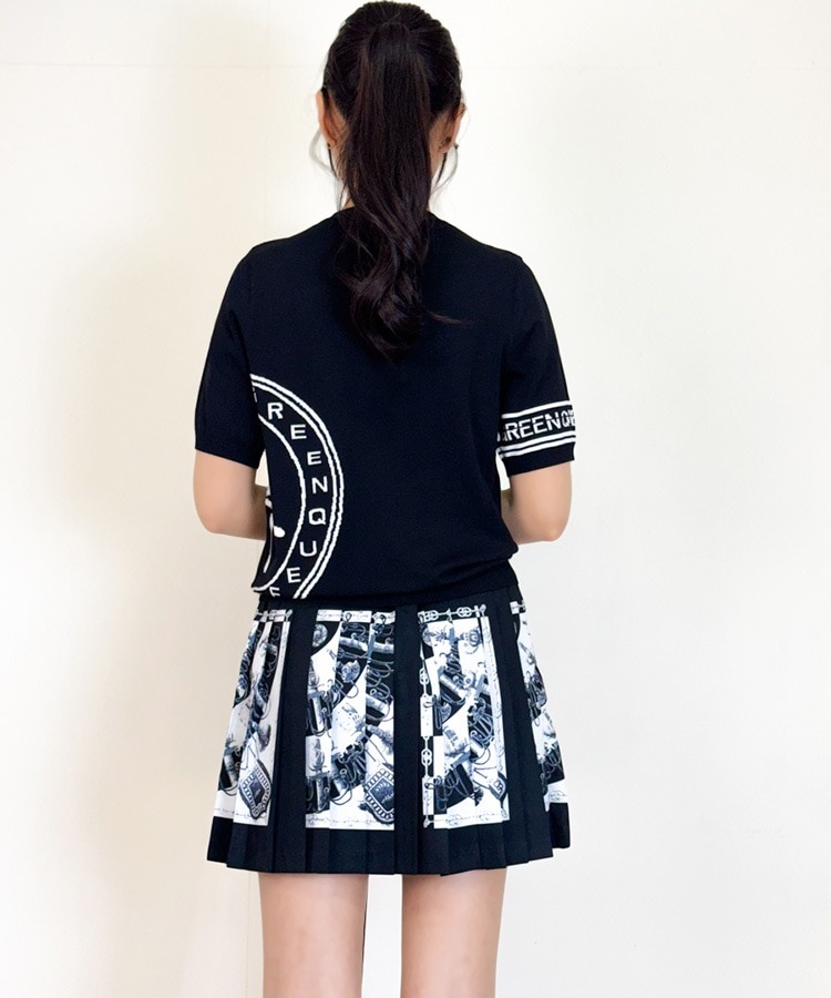 韓国ゴルフウェア モノトーン サマーニット Ｔシャツ