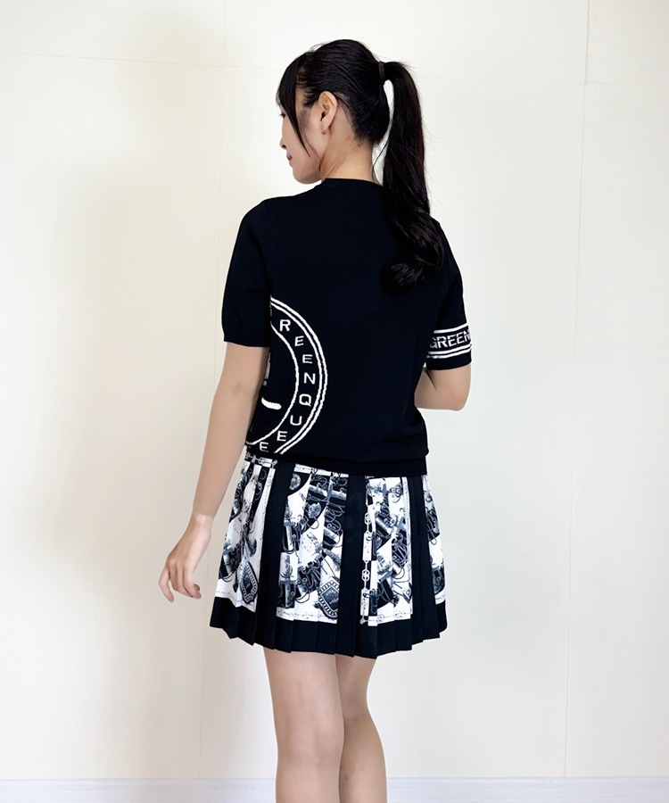 韓国ゴルフウェア モノトーン サマーニット Ｔシャツ