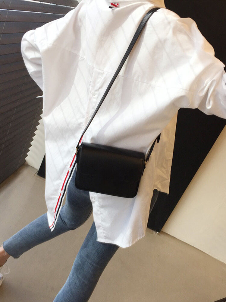 バックスリット トリコロールリボン 長袖 シャツ ブラウス