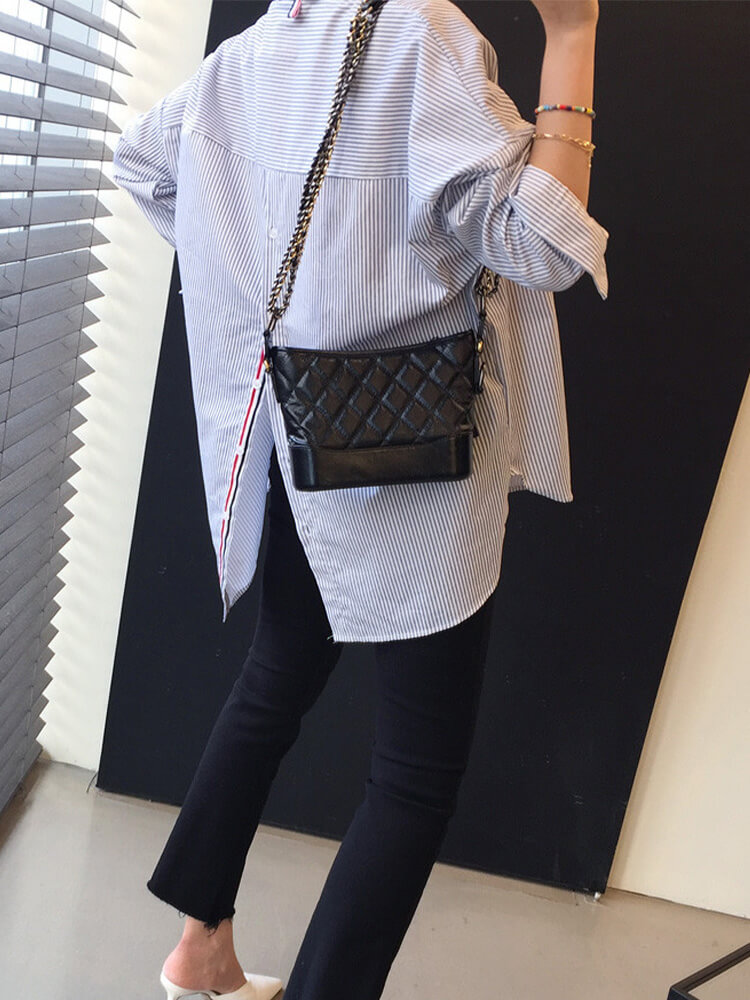 バックスリット トリコロールリボン 長袖 シャツ ブラウス