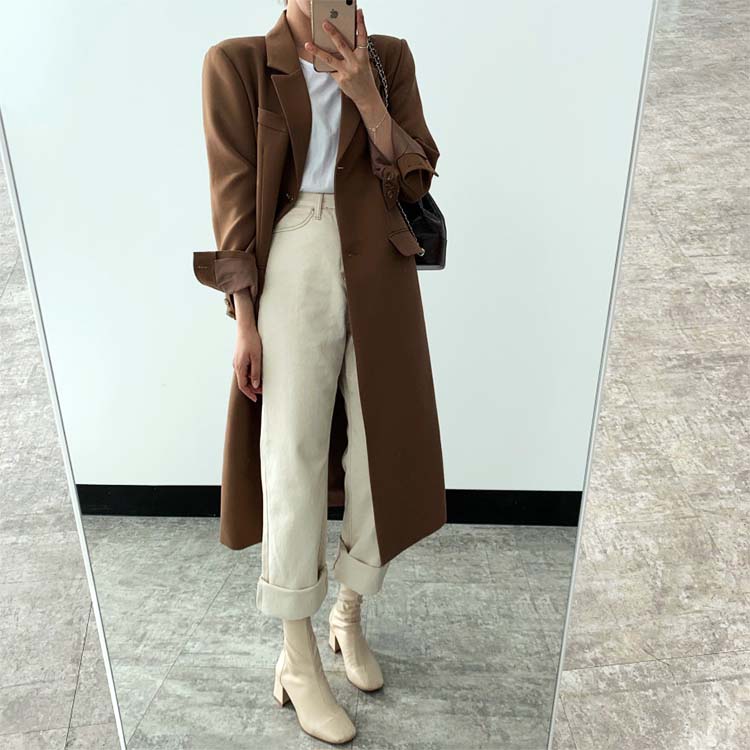 モダン ベーシック チェスター ロングコート