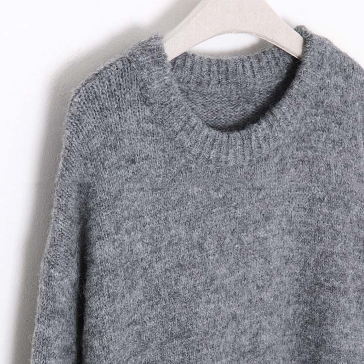 ロング丈 あったかニット スリット ワンピース