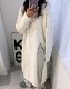 ロング丈 あったかニット スリット ワンピース