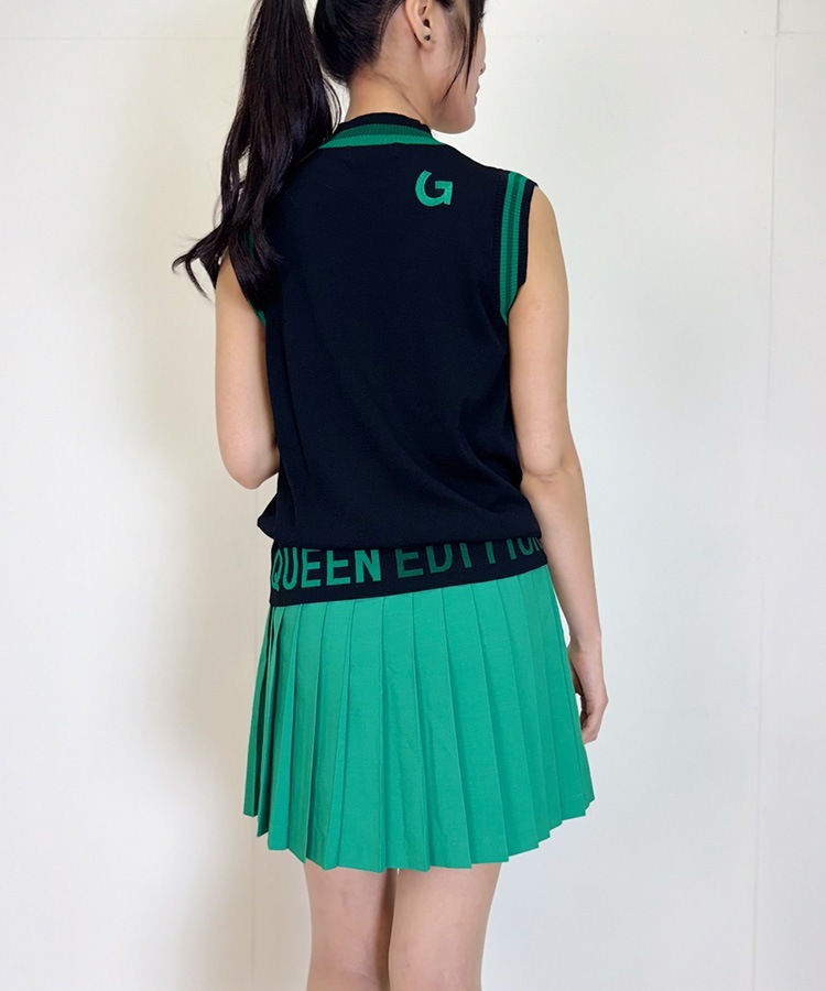 韓国ゴルフウェア バックレタリング サマーニットシャツ