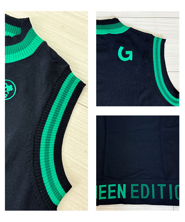 韓国ゴルフウェア バックレタリング サマーニットシャツ