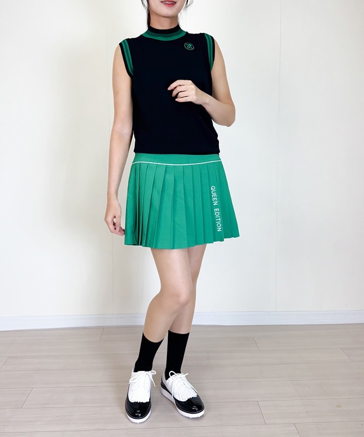 韓国ゴルフウェア バックレタリング サマーニットシャツ