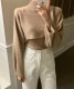 ショート丈 ニット ハイネック トップス セット
