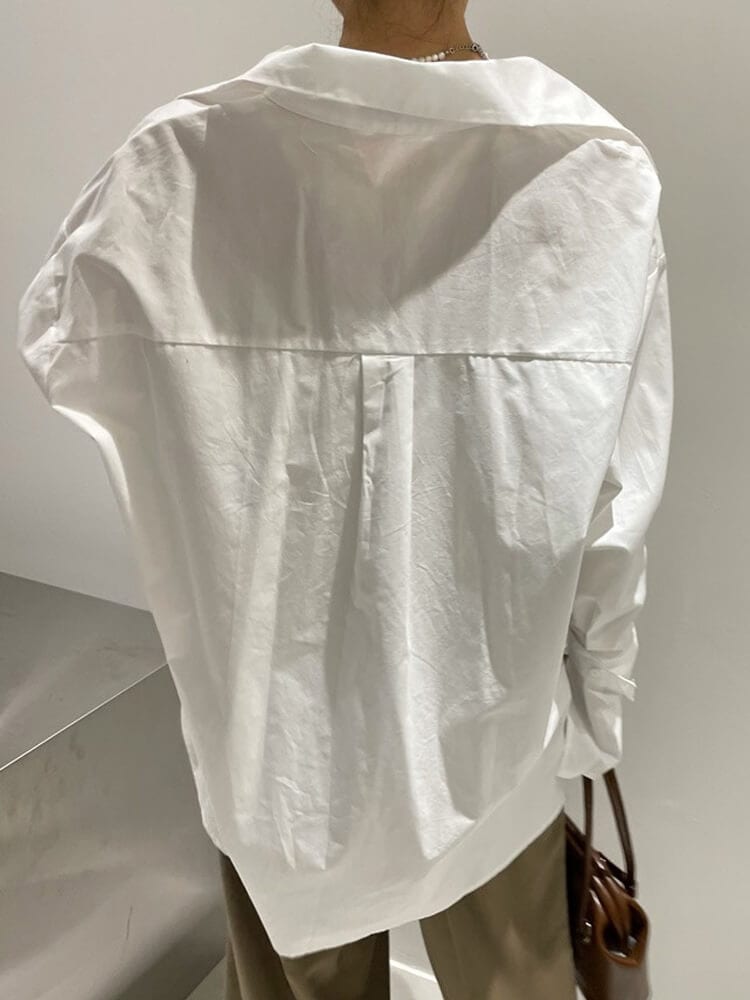 オーバーサイズ ドロップショルダー 長袖 シャツ ブラウス

