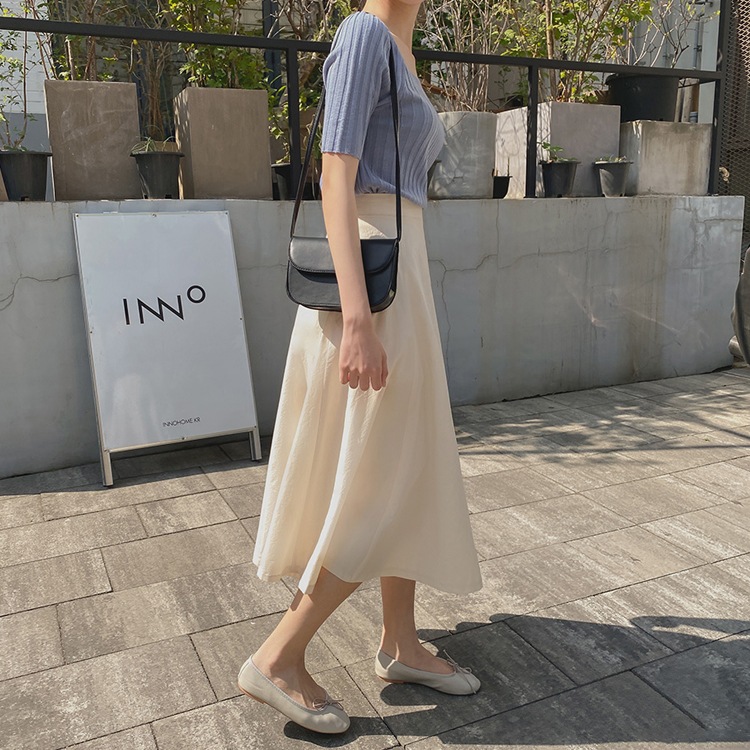 フレアライン コットンロングスカート