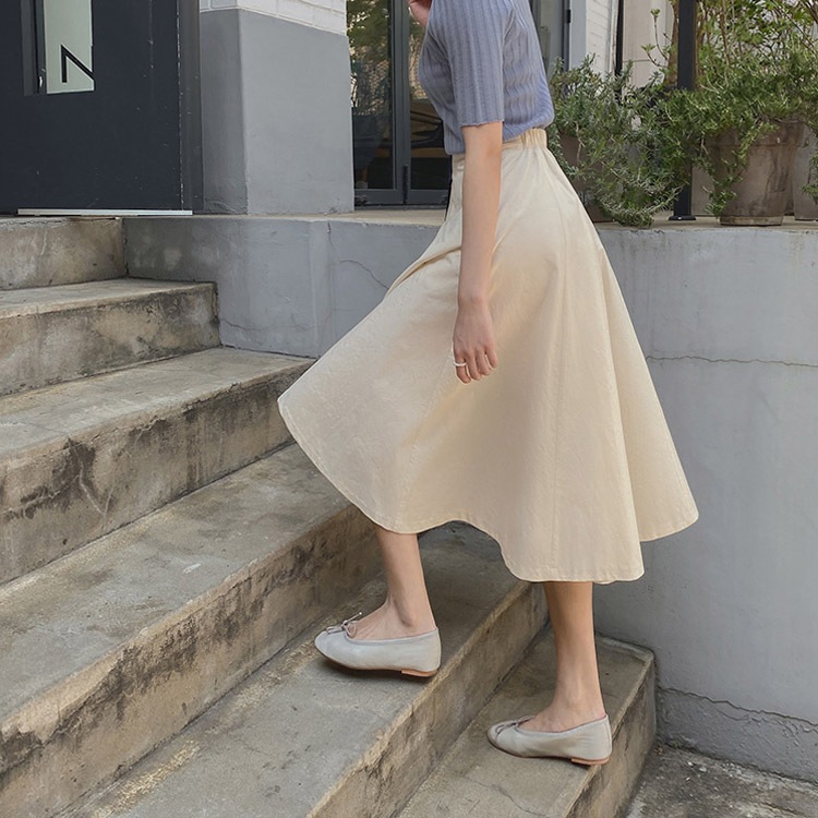 フレアライン コットンロングスカート