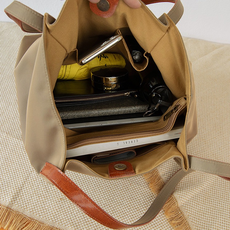 大きめ ナイロンキャンバス トートバッグ