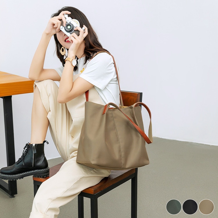 大きめ ナイロンキャンバス トートバッグ