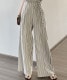 ストライプ柄 ワイドパンツ セットアップ