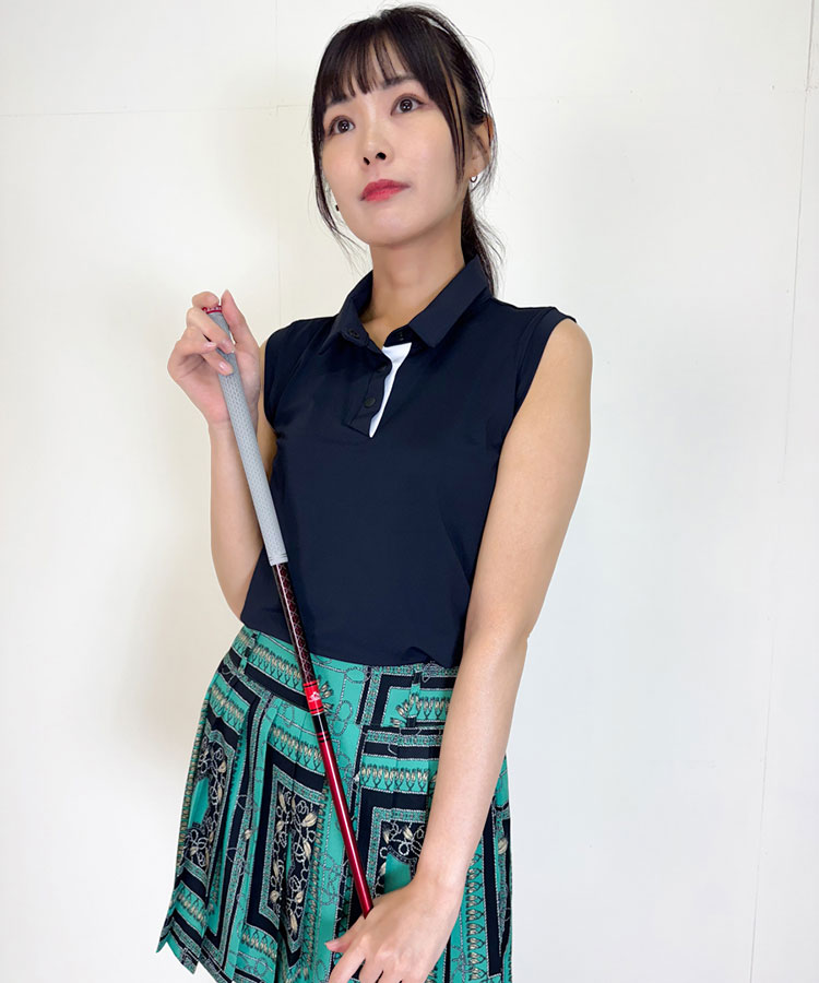 韓国ゴルフウェア ノースリーブ 配色 ポロシャツ

