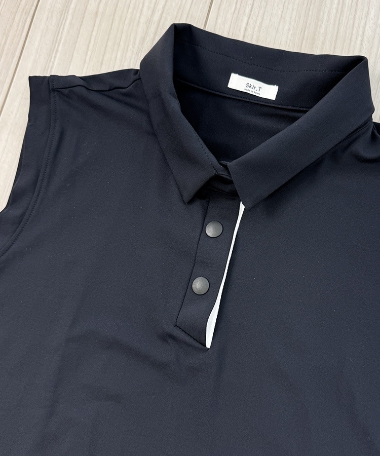 韓国ゴルフウェア ノースリーブ 配色 ポロシャツ

