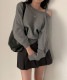 ワンショルダー風 ゆったり ニット トップス

