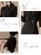 ベルト付 モックネック 長袖 ワンピース