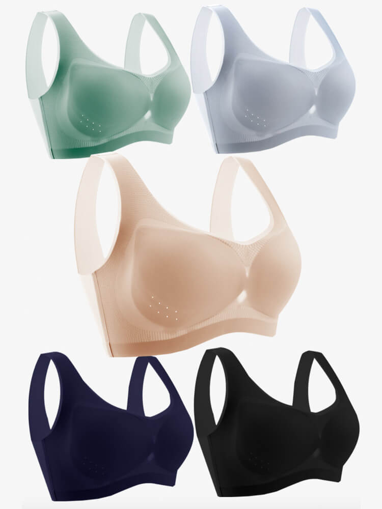 極薄 シームレス ノンワイヤー 脇高 スポーツブラ