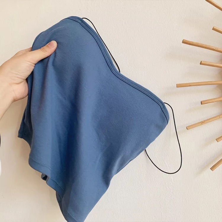 カップ付き 細肩紐 ベアトップ風 キャミソール