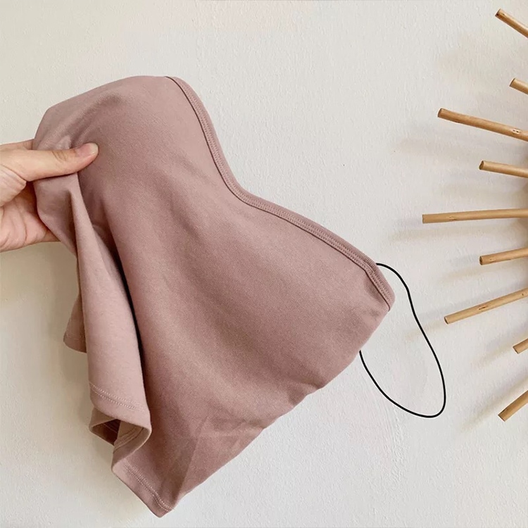 カップ付き 細肩紐 ベアトップ風 キャミソール