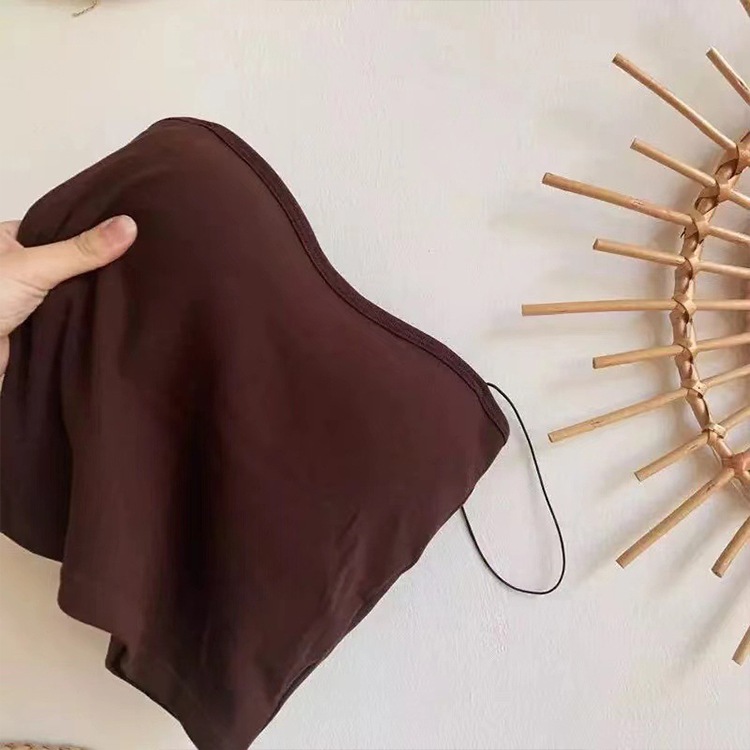 カップ付き 細肩紐 ベアトップ風 キャミソール