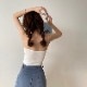 カップ付き 細肩紐 ベアトップ風 キャミソール