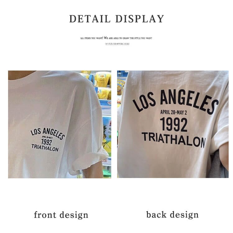 アルファベット バックプリント ゆったり 半袖 Tシャツ