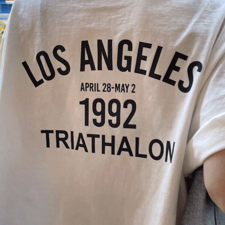 アルファベット バックプリント ゆったり 半袖 Tシャツ