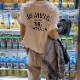 アルファベット バックプリント ゆったり 半袖 Tシャツ