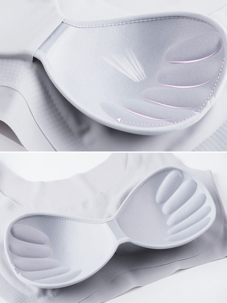 シンプル シームレス ノンワイヤー 脇高 スポーツブラ