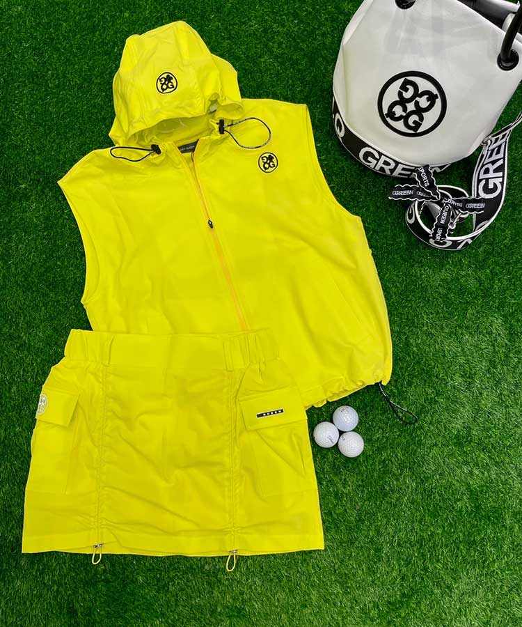 韓国ゴルフウェア フード付き ジップアップ ベスト