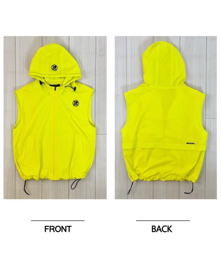 韓国ゴルフウェア フード付き ジップアップ ベスト