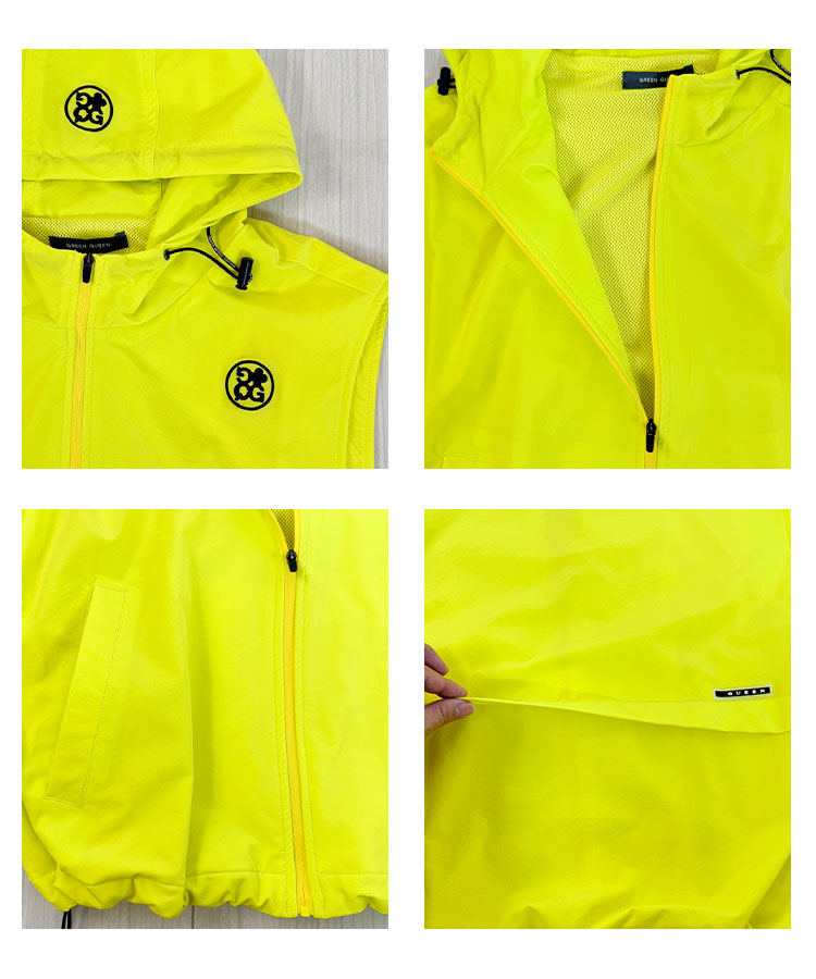 韓国ゴルフウェア フード付き ジップアップ ベスト