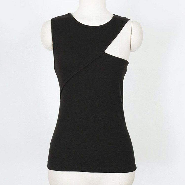 アシンメトリー リブ タンクトップ