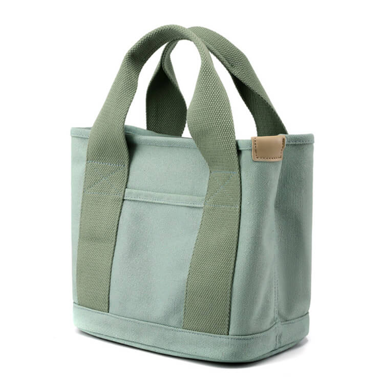 仕切り付き収納 シンプル キャンバス ミニトートバッグ