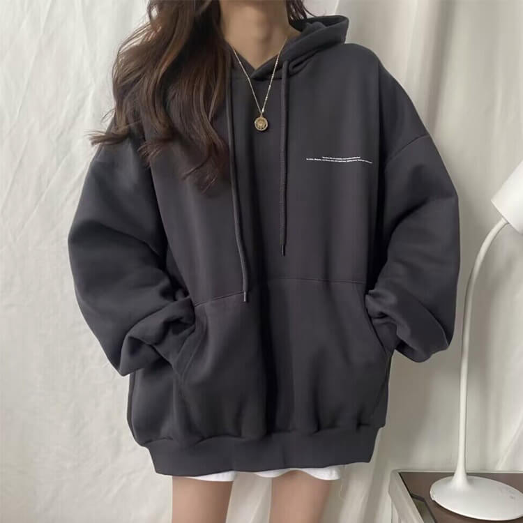 フード付き ゆったり バックプリント パーカー