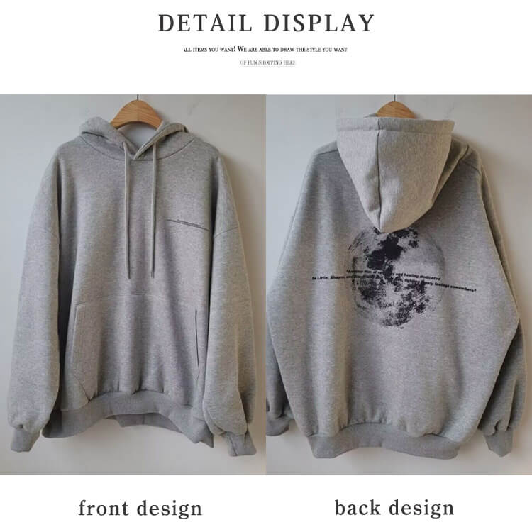 フード付き ゆったり バックプリント パーカー