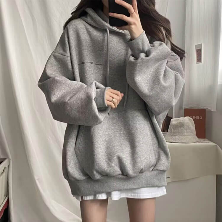 フード付き ゆったり バックプリント パーカー