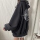フード付き ゆったり バックプリント パーカー