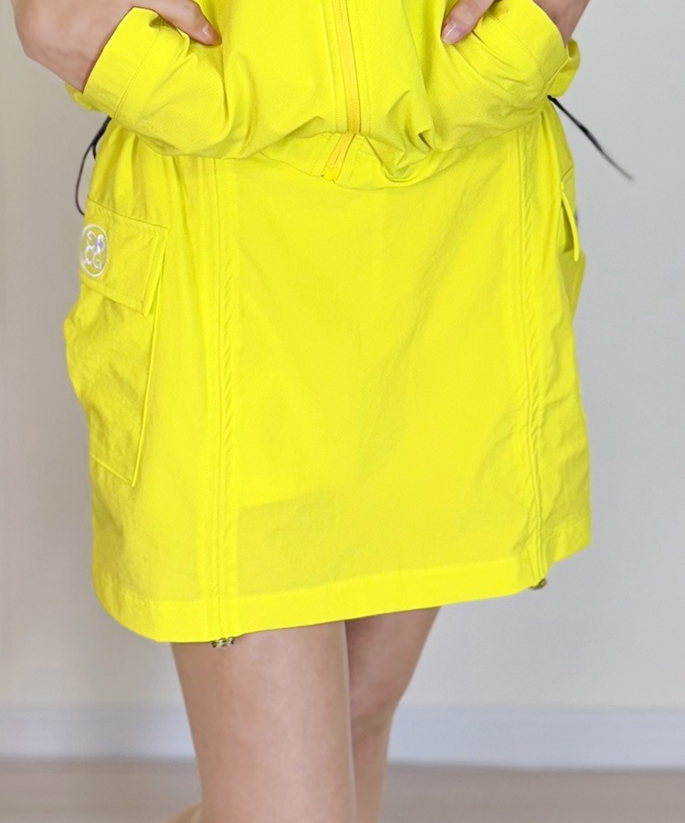 シャーリング ショート丈 カーゴスカート 韓国ゴルフウェア

