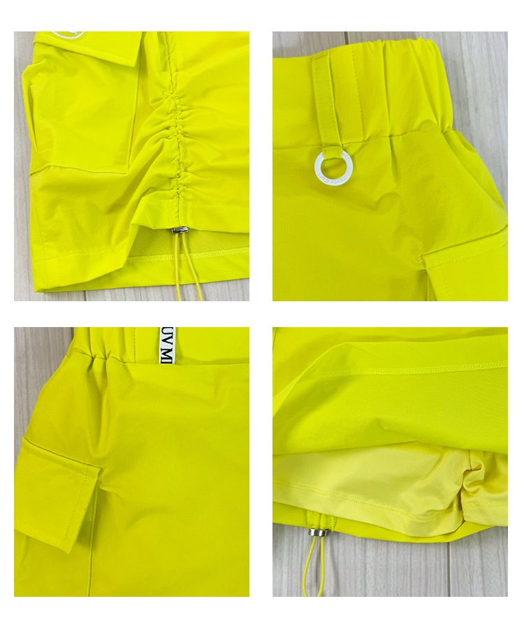 シャーリング ショート丈 カーゴスカート 韓国ゴルフウェア

